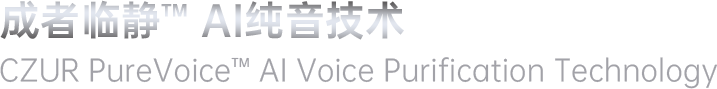 成者临静™ AI纯音技术、CZUR PureVoice™ AI Voice Purification Technology